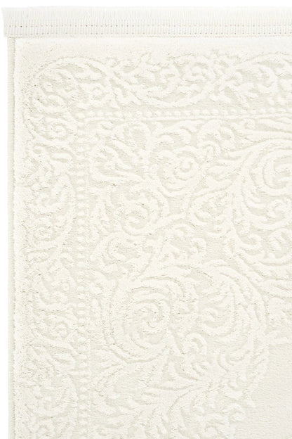 Evdeco Aden 8601 Beyaz Yumuşak Dokulu Salon Halısı - Beyaz - Evdeco