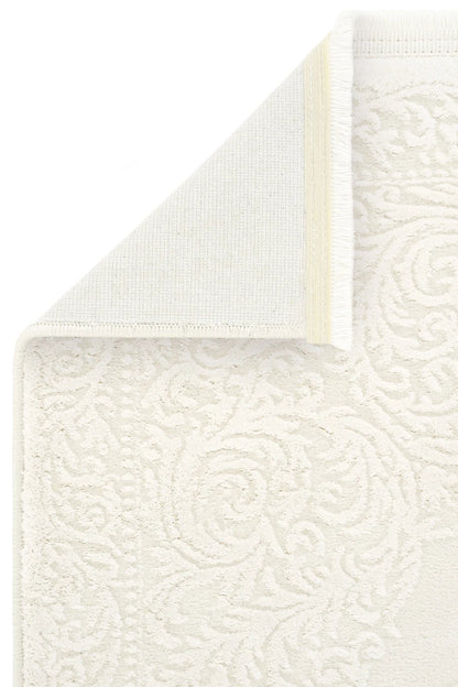 Evdeco Aden 8601 Beyaz Yumuşak Dokulu Salon Halısı - Beyaz - Evdeco