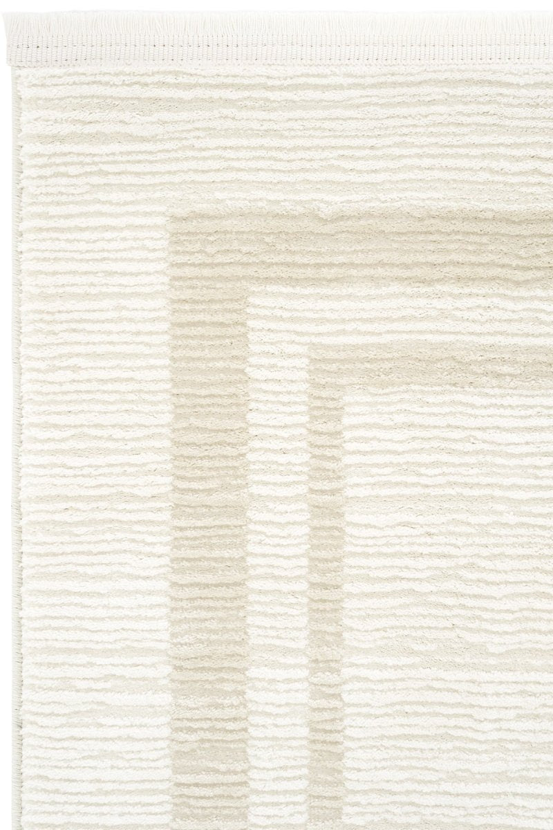 Evdeco Aden 8602 Krem Yumuşak Dokulu Salon Halısı - Krem - Evdeco