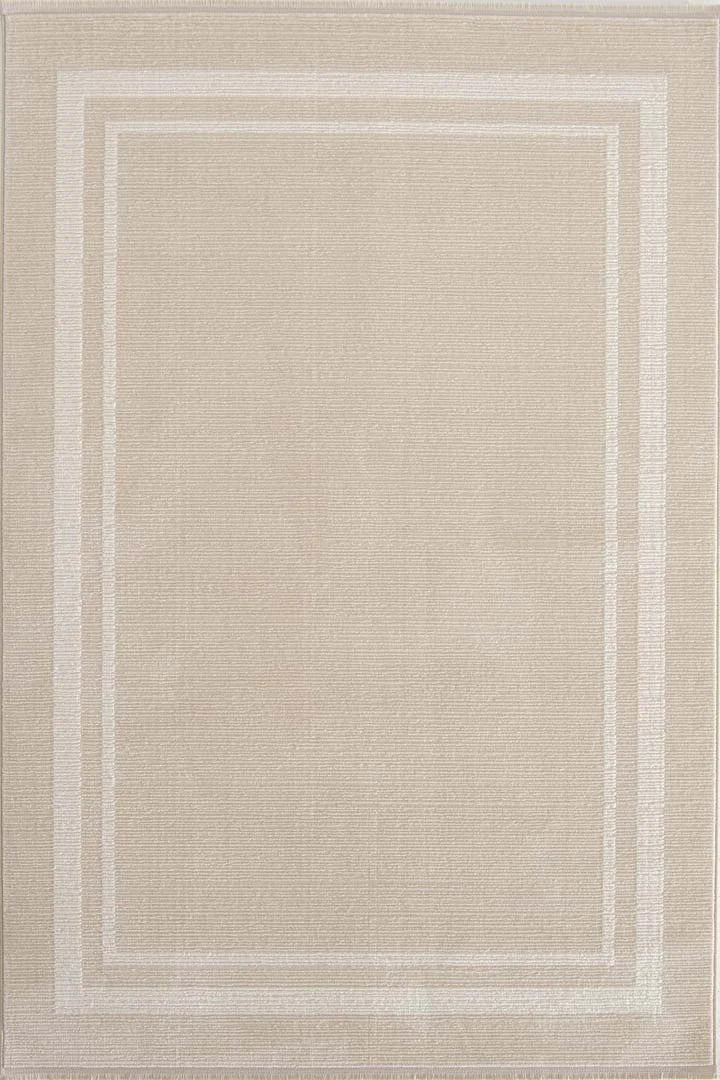 Evdeco Aden 8604 Bej Yumuşak Dokulu Salon Halısı - Krem - Evdeco