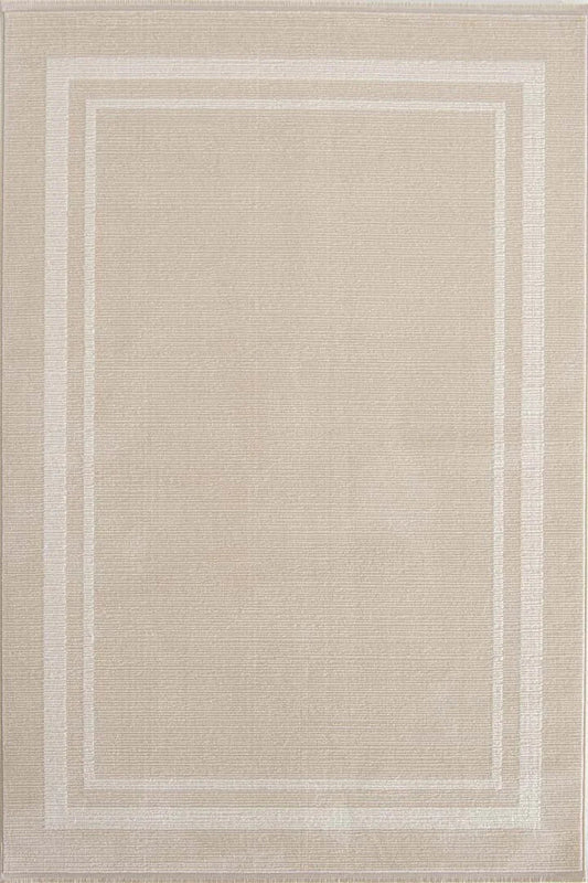 Evdeco Aden 8604 Bej Yumuşak Dokulu Salon Halısı - Krem - Evdeco