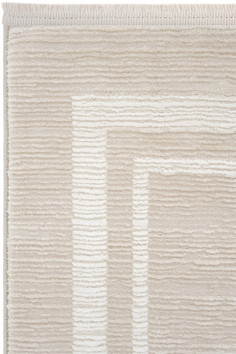 Evdeco Aden 8604 Bej Yumuşak Dokulu Salon Halısı - Krem - Evdeco