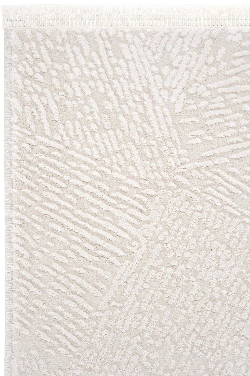 Evdeco Aden 8608 Krem Yumuşak Dokulu Salon Halısı - Krem - Evdeco