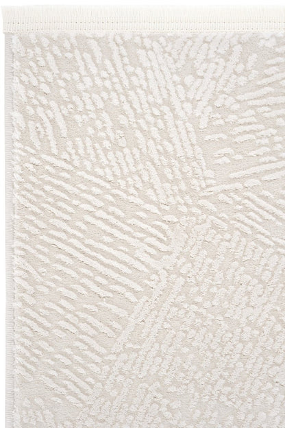 Evdeco Aden 8608 Krem Yumuşak Dokulu Salon Halısı - Krem - Evdeco