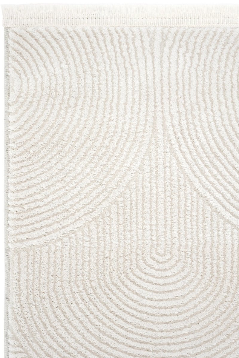 Evdeco Aden 8612 Krem Yumuşak Dokulu Salon Halısı - Krem - Evdeco