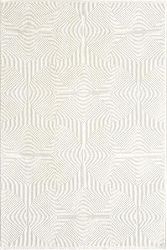 Evdeco Aden 8612 Krem Yumuşak Dokulu Salon Halısı - Krem - Evdeco