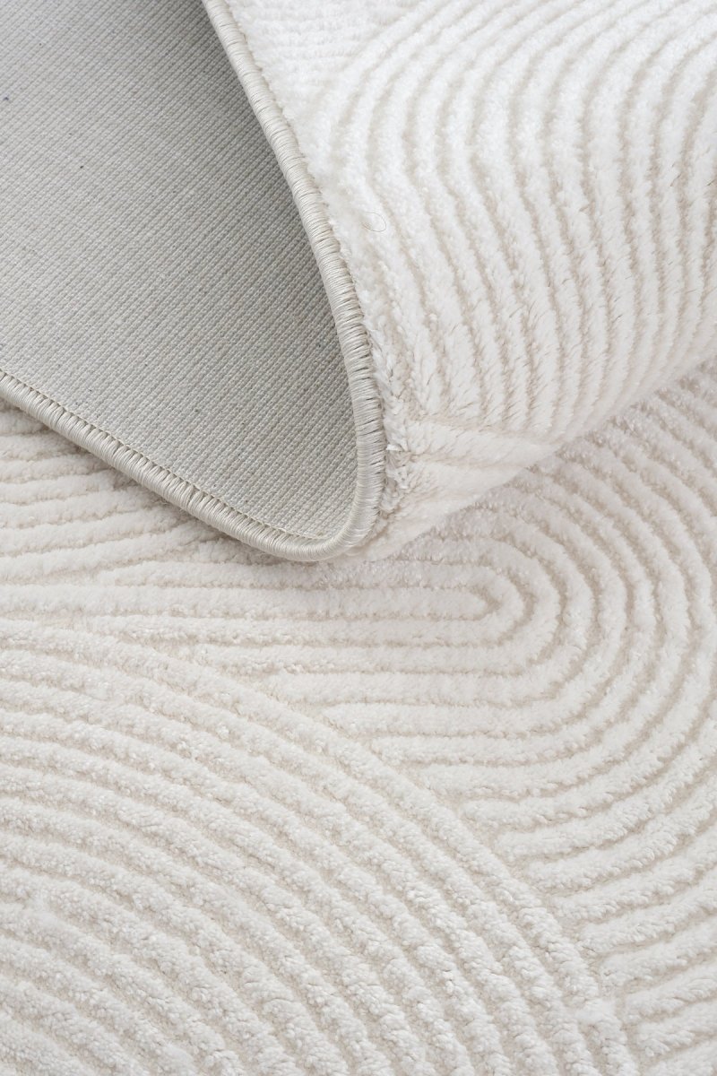 Evdeco Aden 8612 Krem Yumuşak Dokulu Salon Halısı - Krem - Evdeco