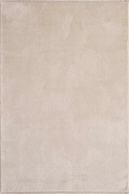 Evdeco Aden 8613 Bej Yumuşak Dokulu Salon Halısı - Bej - Evdeco