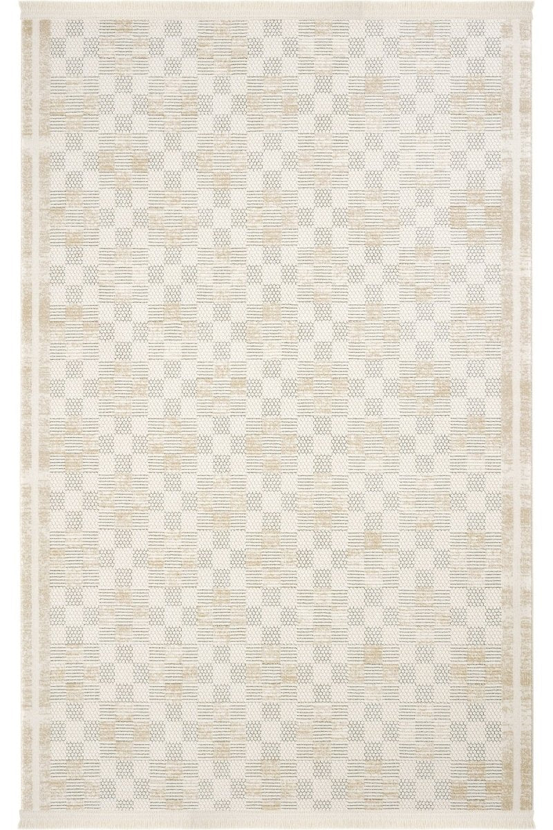 Evdeco Alya 9501 Bej Bukle Görünümlü Salon Dokuma Makine Halısı - Bej - Evdeco