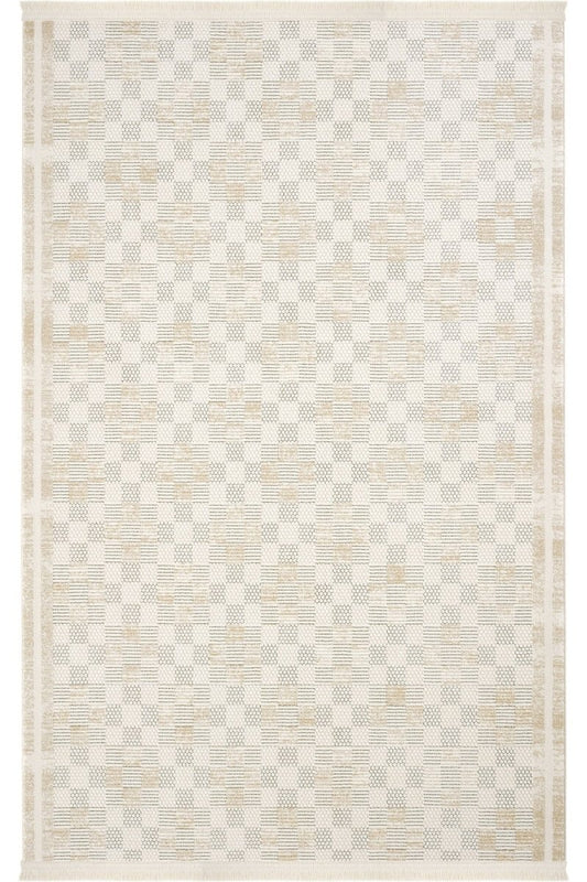 Evdeco Alya 9501 Bej Bukle Görünümlü Salon Dokuma Makine Halısı - Bej - Evdeco