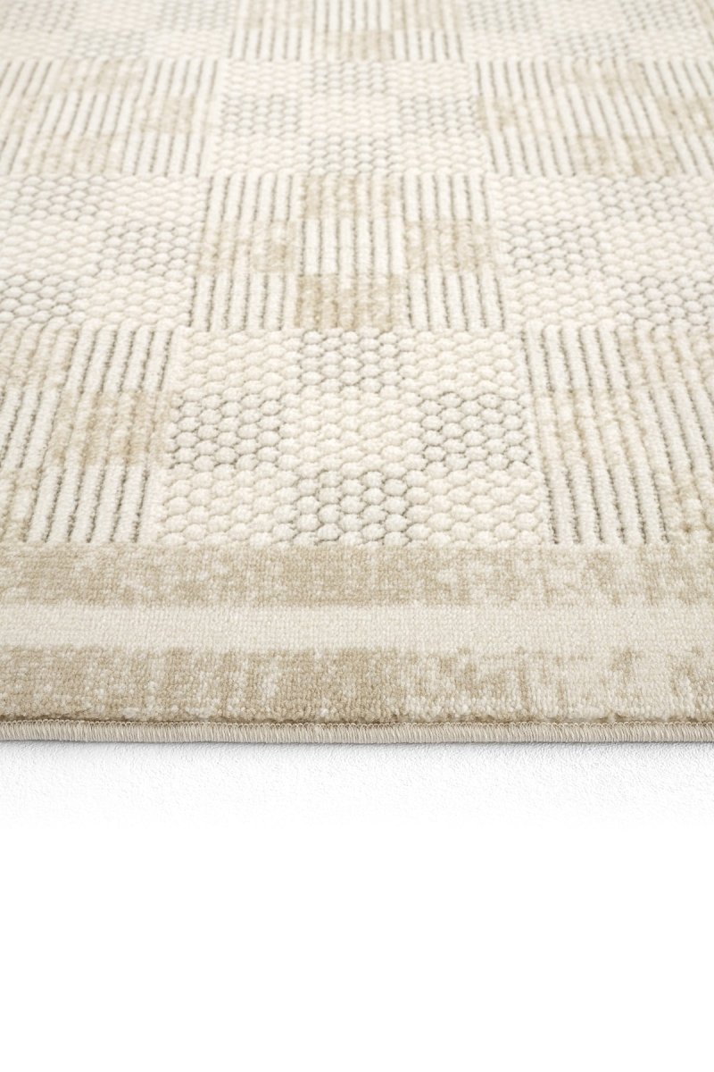 Evdeco Alya 9501 Bej Bukle Görünümlü Salon Dokuma Makine Halısı - Bej - Evdeco