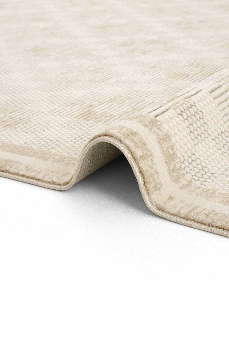 Evdeco Alya 9501 Bej Bukle Görünümlü Salon Dokuma Makine Halısı - Bej - Evdeco