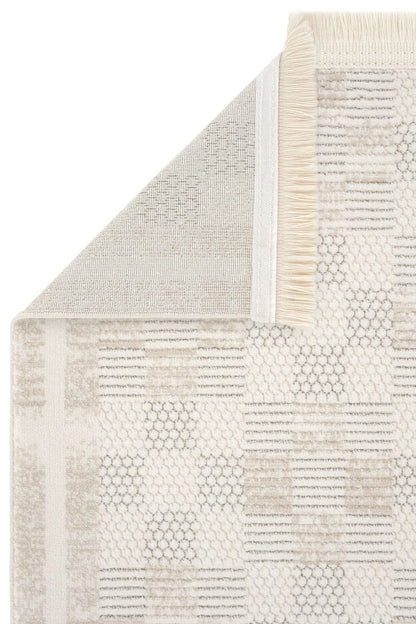 Evdeco Alya 9501 Bej Bukle Görünümlü Salon Dokuma Makine Halısı - Bej - Evdeco