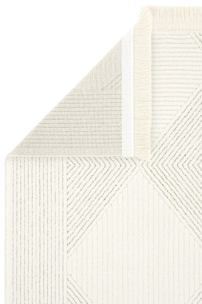 Evdeco Alya 9502 Krem Bukle Görünümlü Salon Dokuma Makine Halısı - Krem - Evdeco