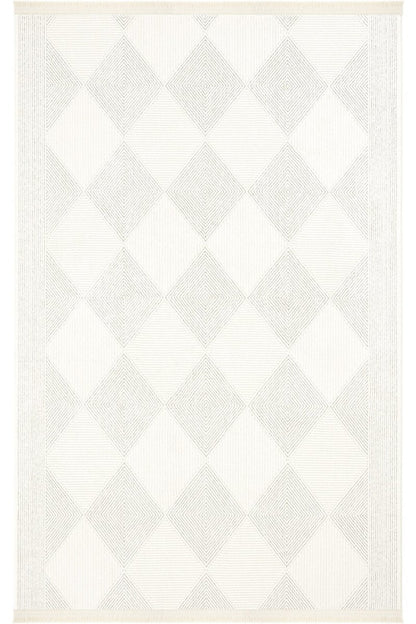 Evdeco Alya 9502 Krem Bukle Görünümlü Salon Dokuma Makine Halısı - Krem - Evdeco