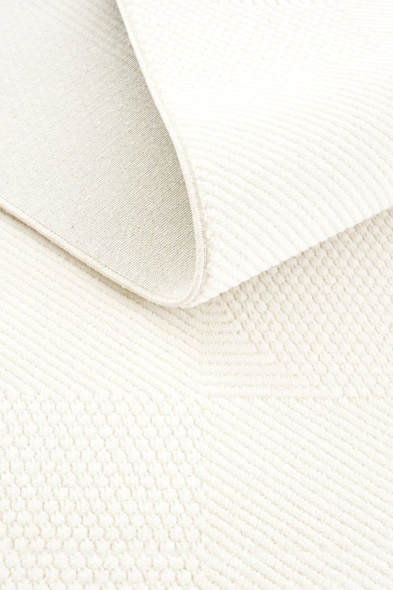 Evdeco Alya 9503 Krem Bukle Görünümlü Salon Dokuma Makine Halısı - Krem - Evdeco