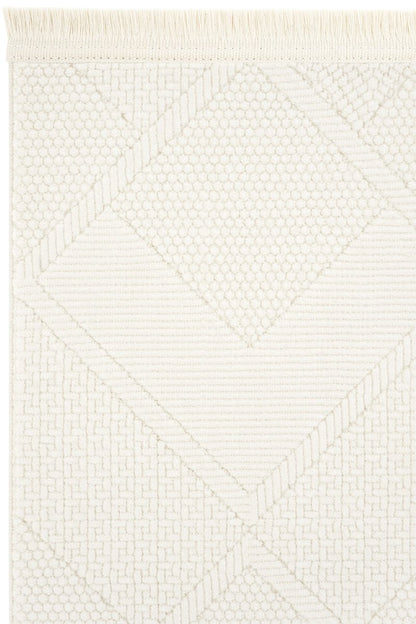 Evdeco Alya 9504 Krem Bukle Görünümlü Salon Dokuma Makine Halısı - Krem - Evdeco