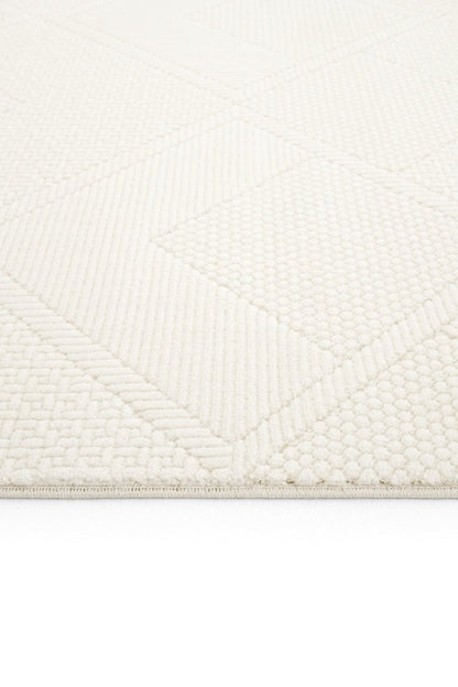 Evdeco Alya 9504 Krem Bukle Görünümlü Salon Dokuma Makine Halısı - Krem - Evdeco