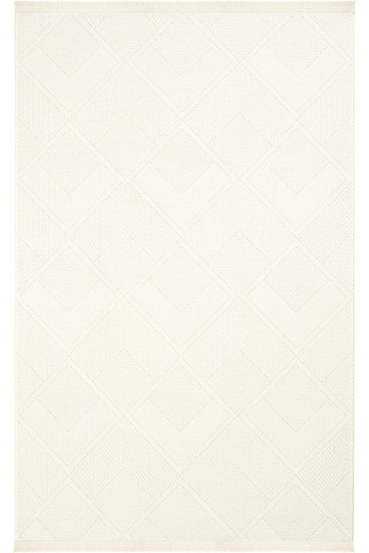 Evdeco Alya 9504 Krem Bukle Görünümlü Salon Dokuma Makine Halısı - Krem - Evdeco