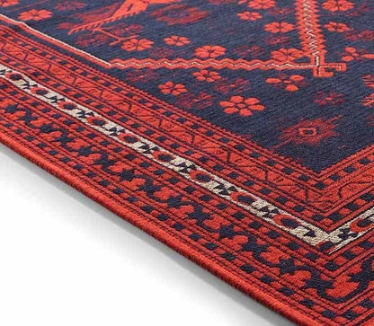 Evdeco Anatolia 15912 Lacivert Afgan Halısı - Lacivert - Evdeco