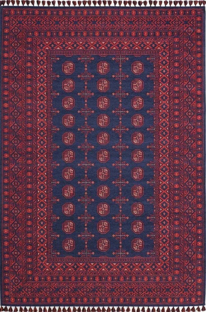 Evdeco Anatolia 15913 Lacivert Afgan Halı - Lacivert - Evdeco