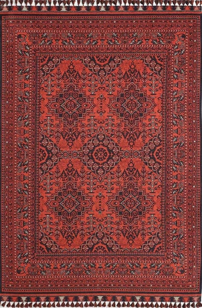 Evdeco Anatolia 15914 Kırmızı Afgan Halı - Kırmızı - Evdeco