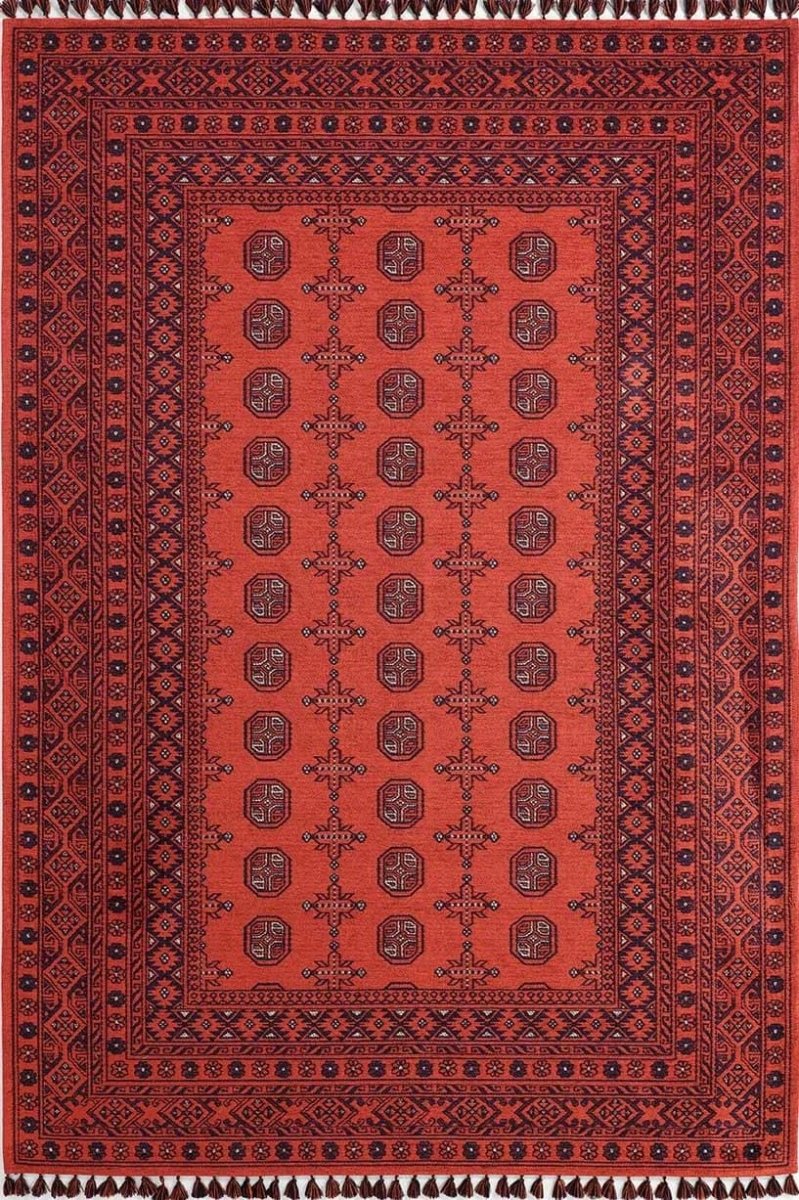 Evdeco Anatolia 15916 Kırmızı Afgan Halı - Kırmızı - Evdeco