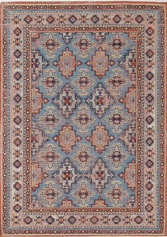 Evdeco Anatolia 15918 Mavi Afgan Halı - Mavi - Evdeco