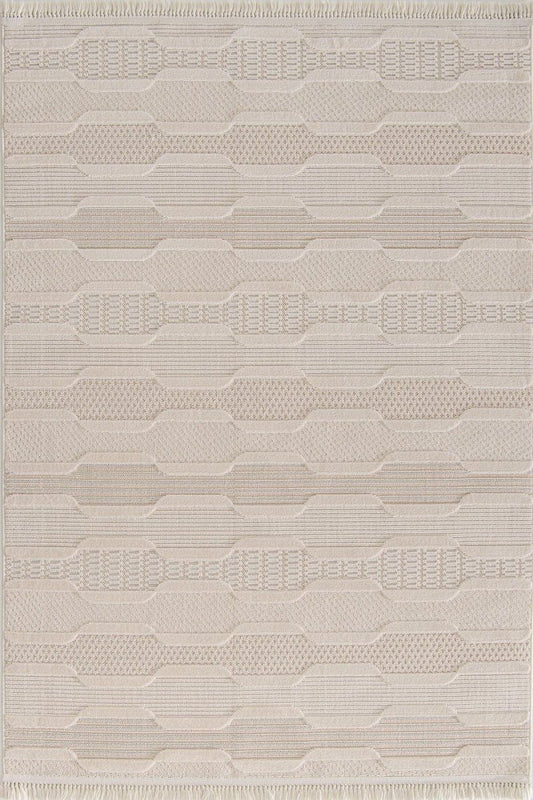 Evdeco Bella 8801 Krem İskandinav Leke Tutmaz Halı - Krem - Evdeco