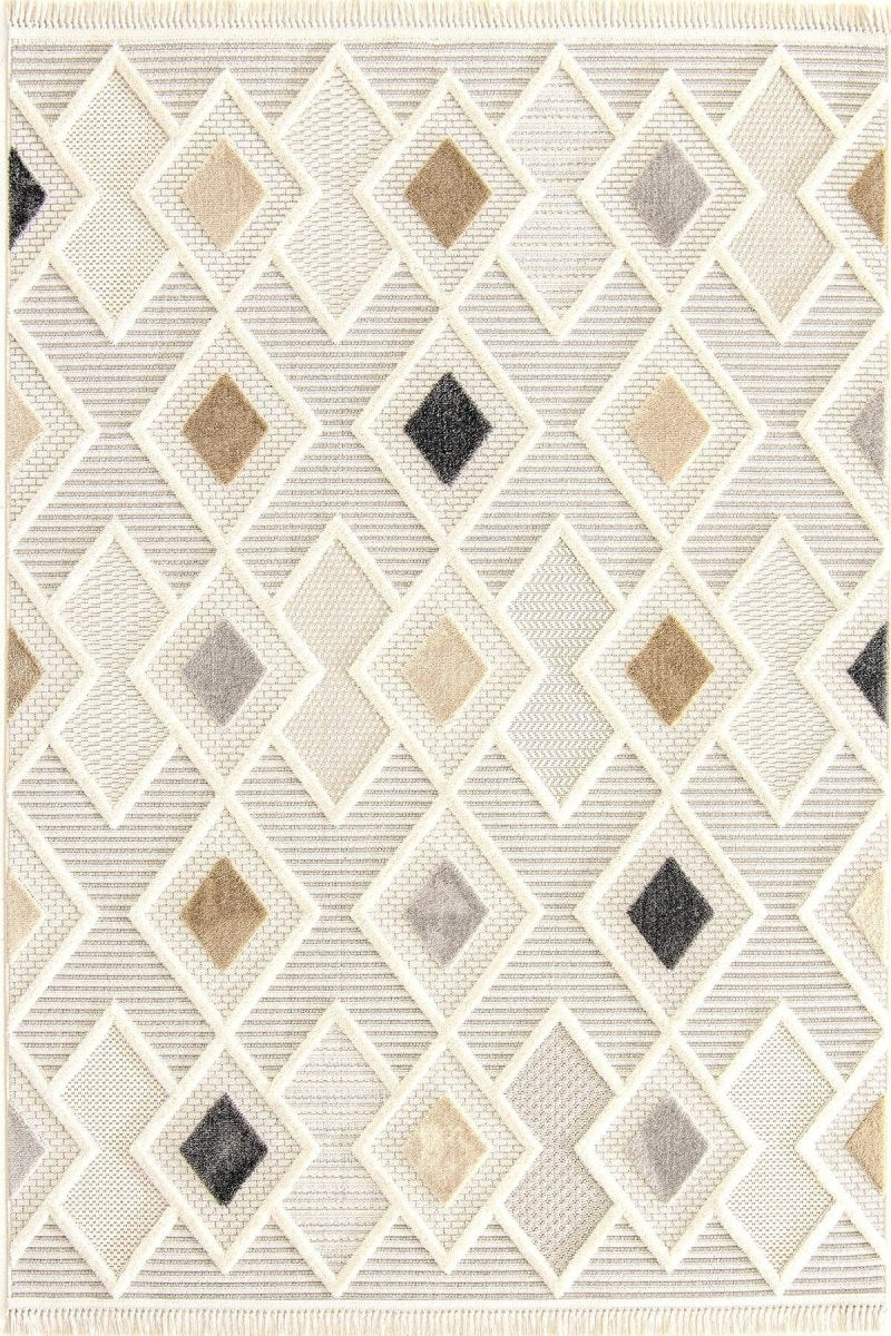 Evdeco Bella 8804 Gri Modern Kesme Salon Halısı - Gri - Evdeco