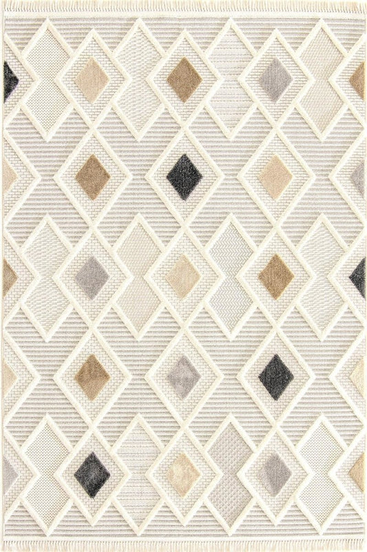 Evdeco Bella 8804 Gri Modern Kesme Salon Halısı - Gri - Evdeco