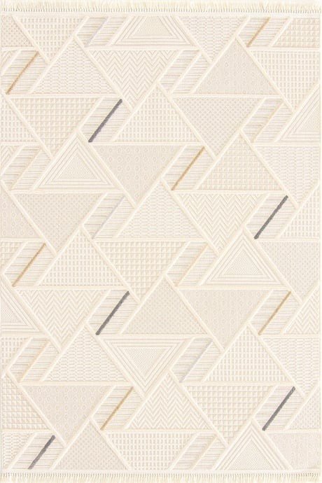 Evdeco Bella 8805 Krem Modern Kesme Salon Halısı - Krem - Evdeco