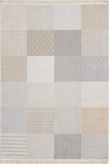 Evdeco Bella 8806 Bej Modern Kesme Salon Halısı - Bej - Evdeco