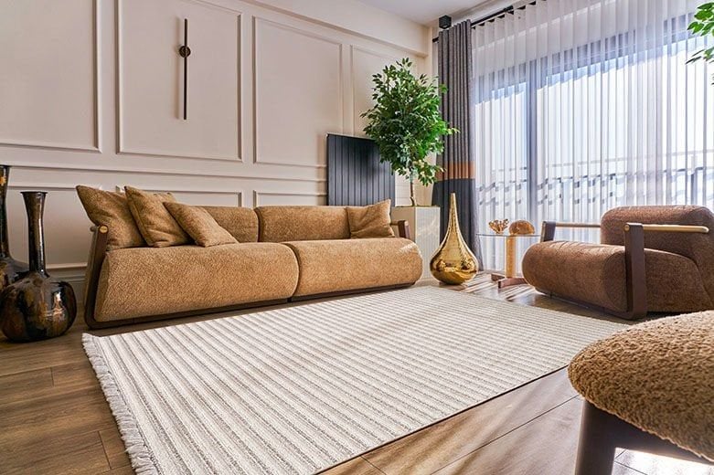 Evdeco Cozy 16666 Krem Halı - Krem - Evdeco