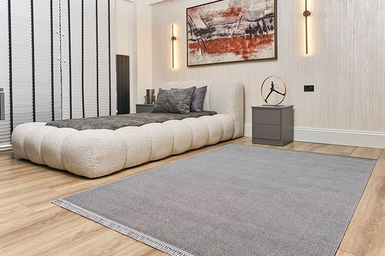 Evdeco Cozy 16667 Gri Halı - Gri - Evdeco