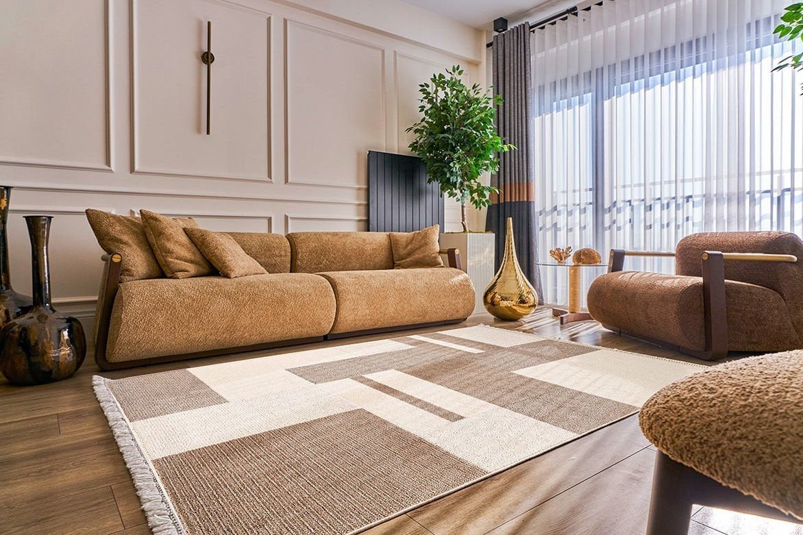 Evdeco Cozy 16827 Bej Halı - Bej - Evdeco