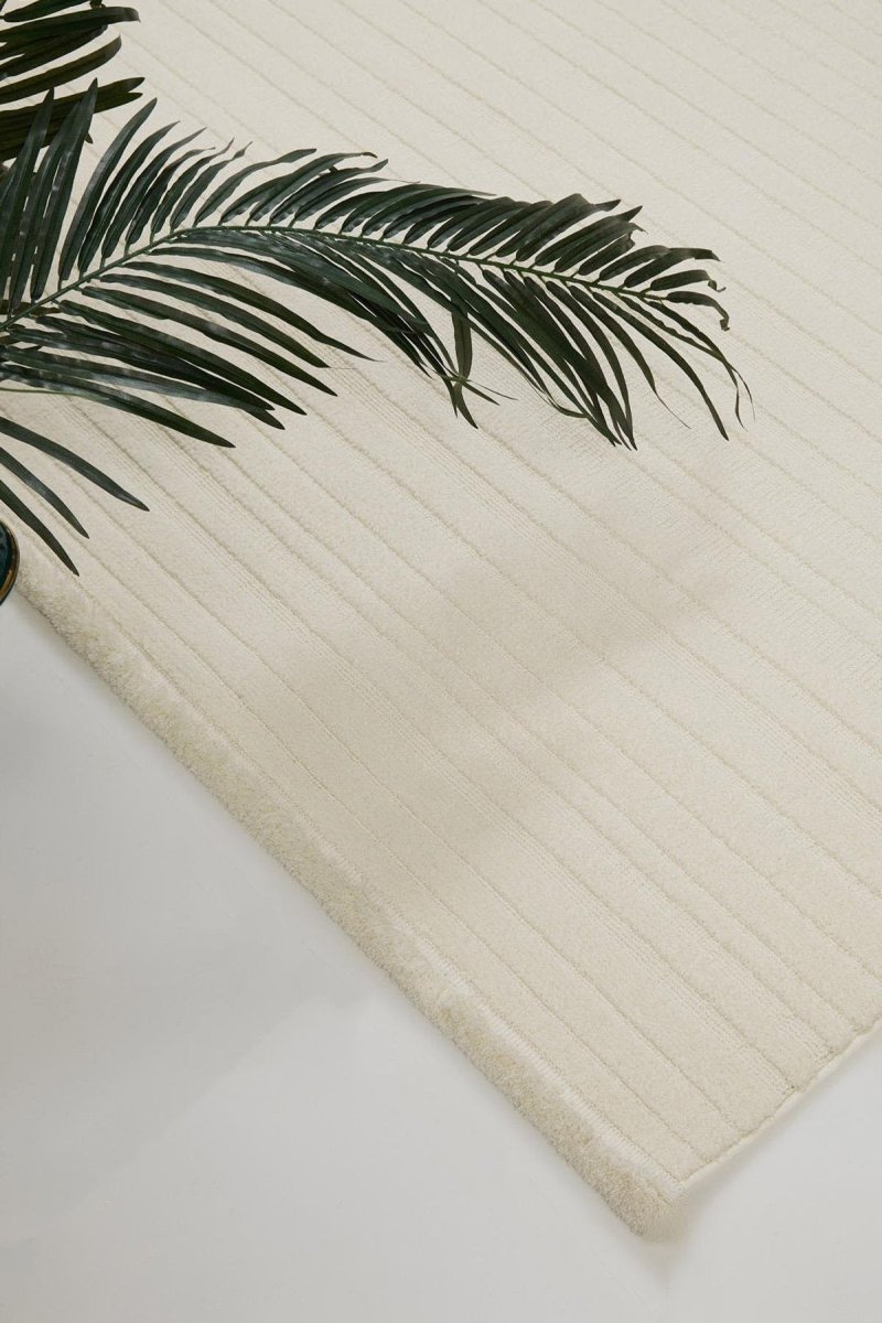 Evdeco Elizya 3101 Krem Modern Kesme Yolluk Halı - Krem - Evdeco