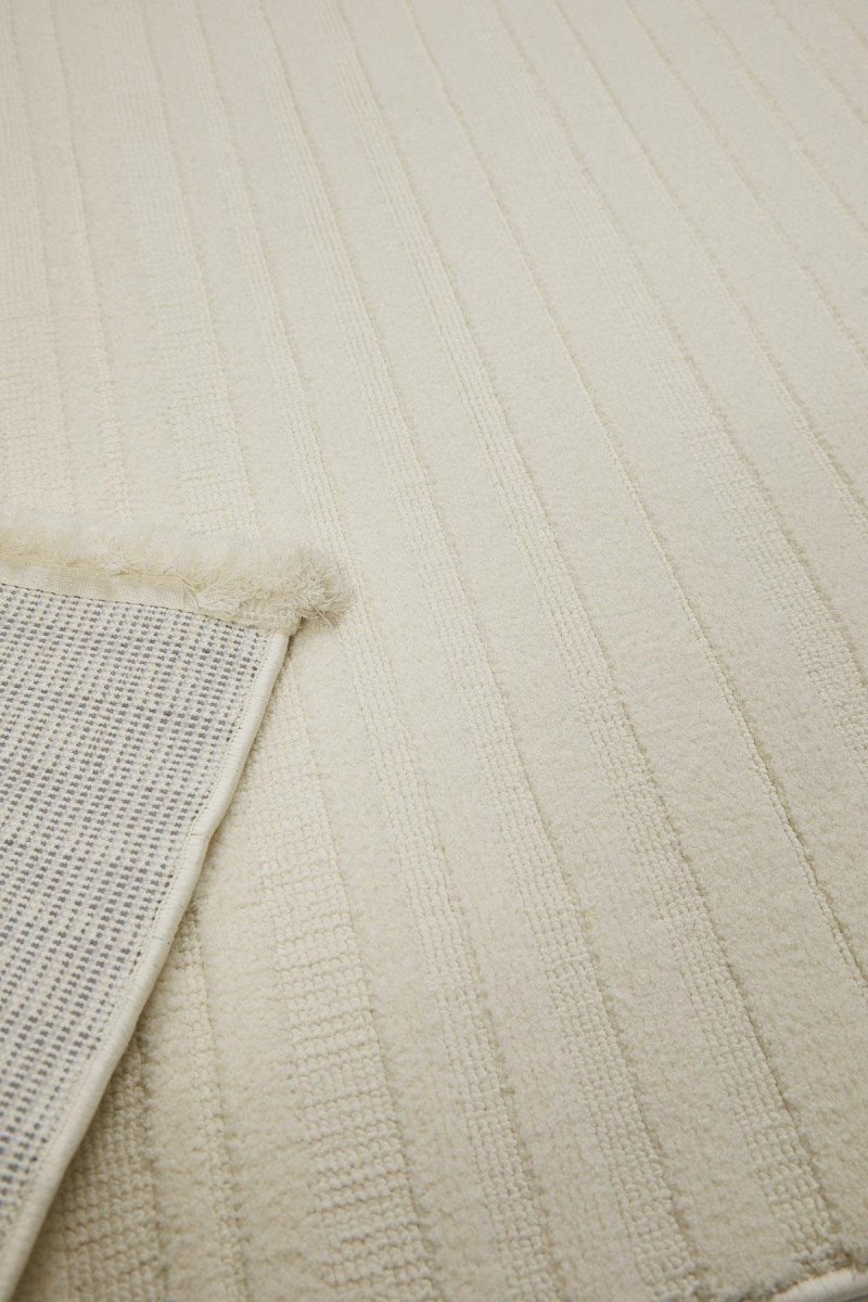 Evdeco Elizya 3101 Krem Modern Kesme Yolluk Halı - Krem - Evdeco