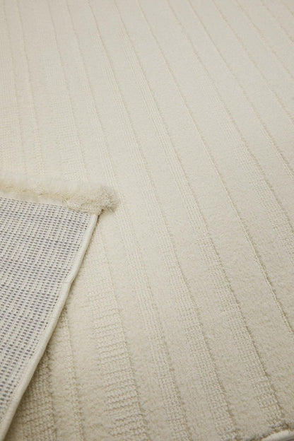 Evdeco Elizya 3101 Krem Modern Kesme Yolluk Halı - Krem - Evdeco