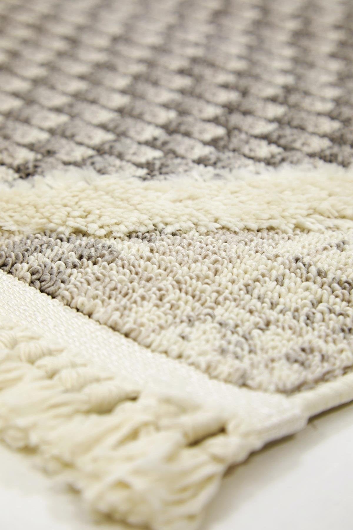 Evdeco Molde 2202 Gri Etnik Desenli Modern Salon Halısı