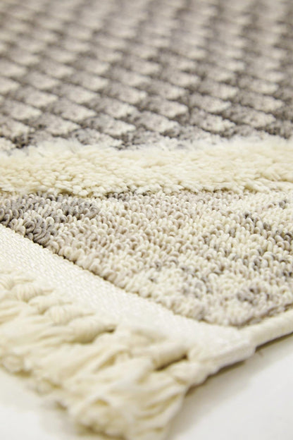 Evdeco Molde 2202 Gri Etnik Desenli Modern Salon Halısı