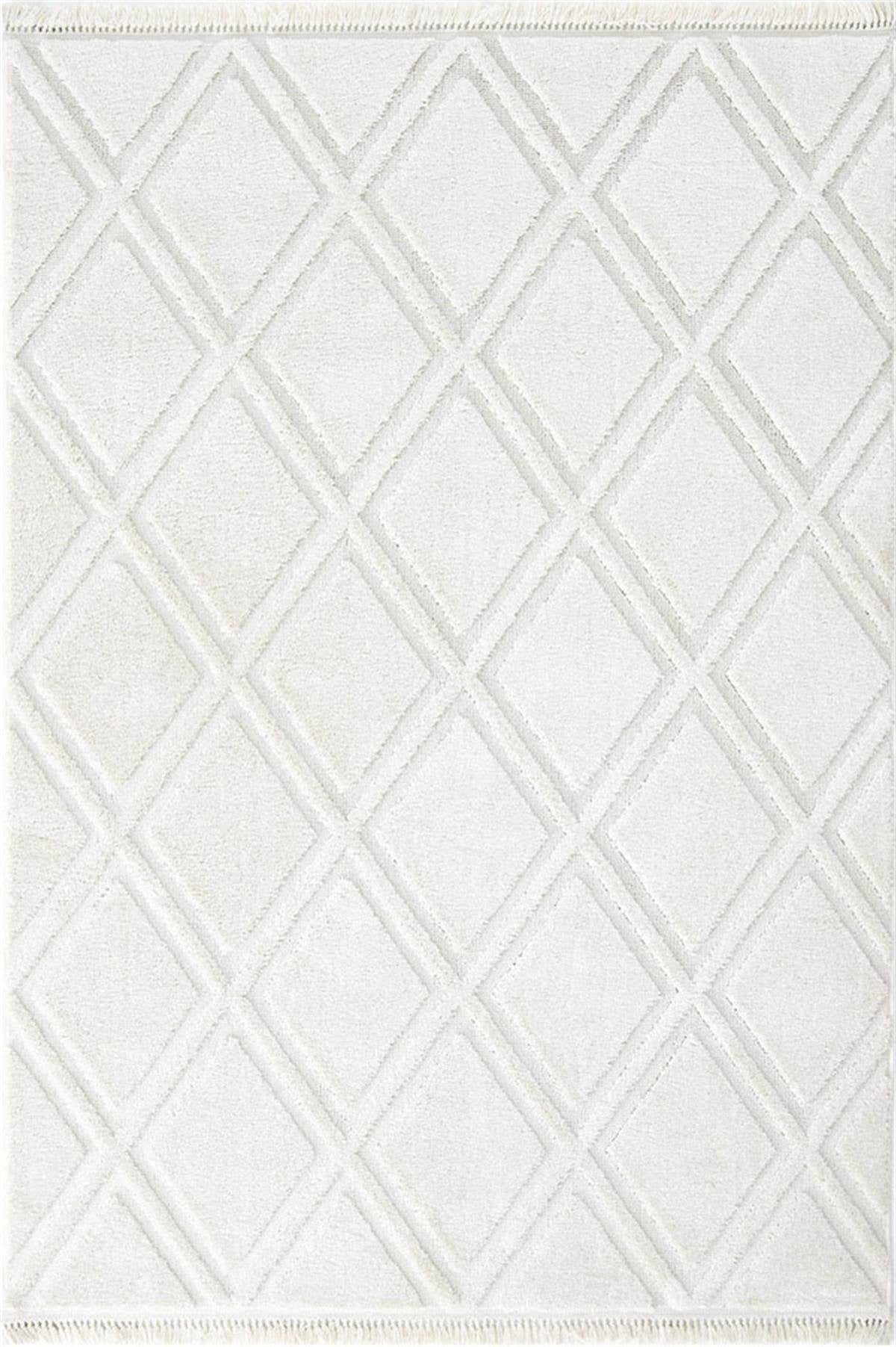 Evdeco Molde 2209 Krem Etnik Desenli Modern Salon Halısı