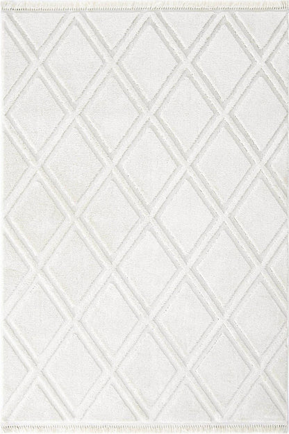 Evdeco Molde 2209 Krem Etnik Desenli Modern Salon Halısı