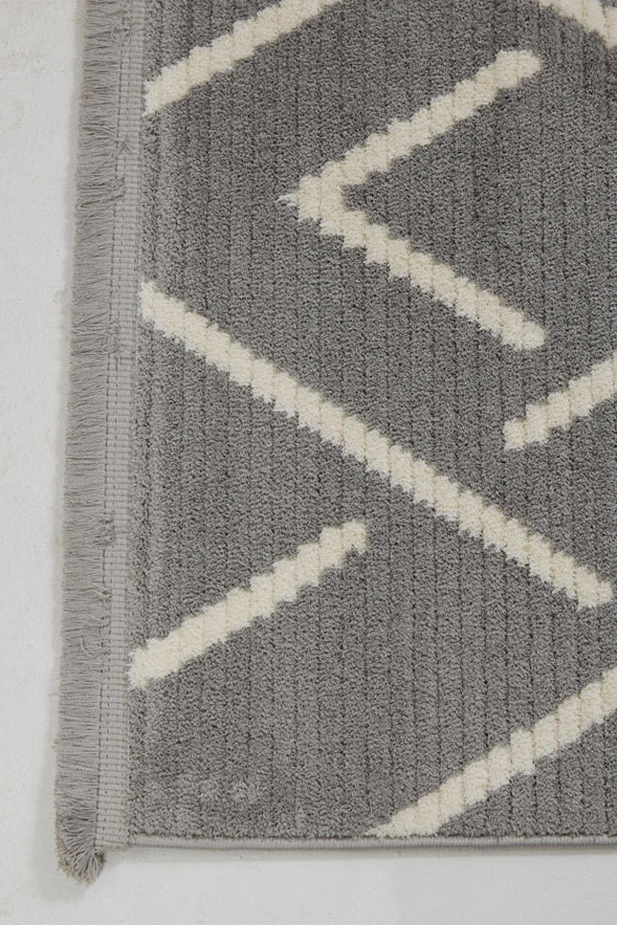 Evdeco Violet 3605 Krem Yumuşak Dokulu Modern Salon Halısı