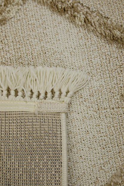 Evdeco Molde 2208 Vizon Etnik Desenli Modern Salon Halısı