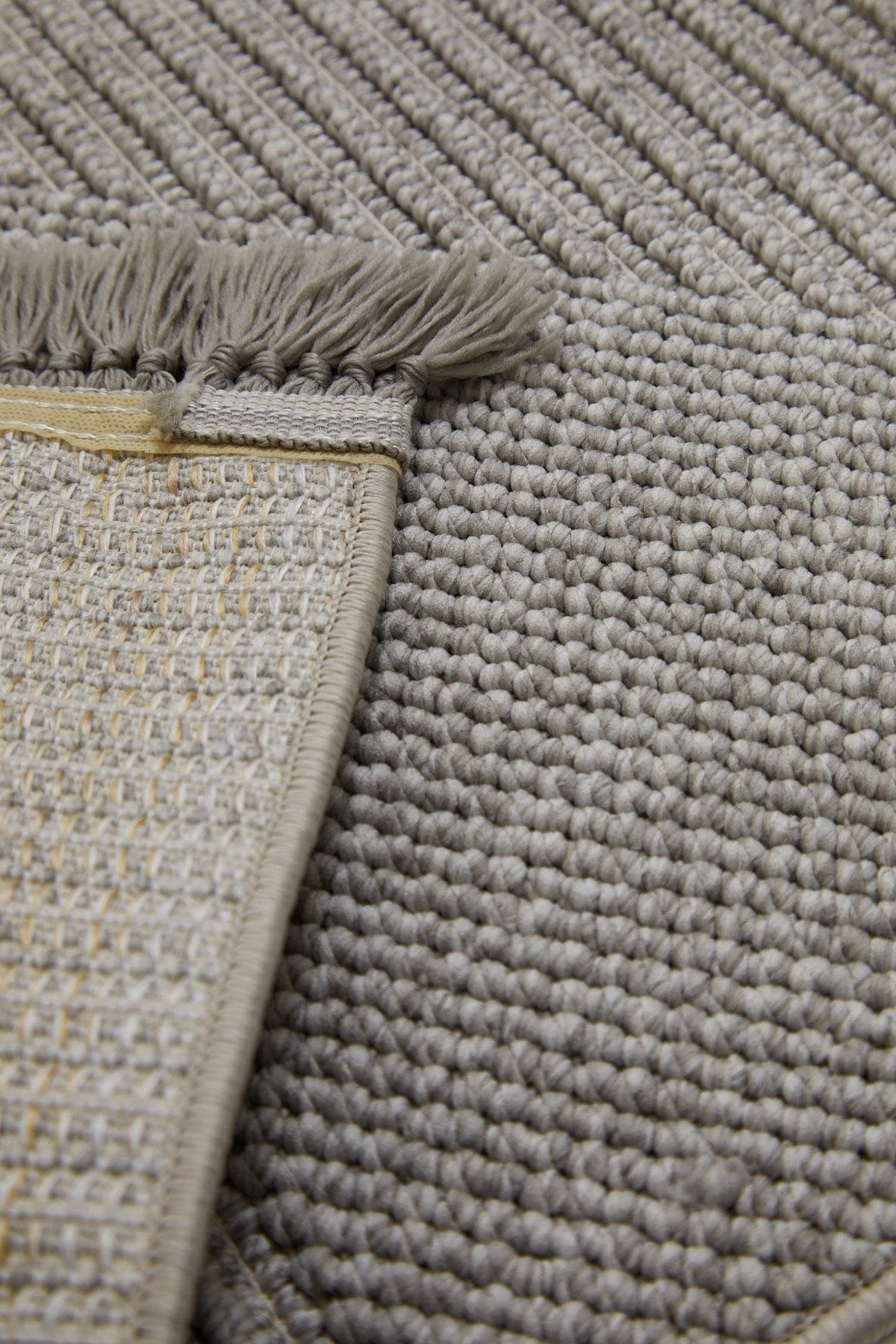 Evdeco Vena 1456 Gri Yumuşak ve Parlak Tuşeli Kesme Halı