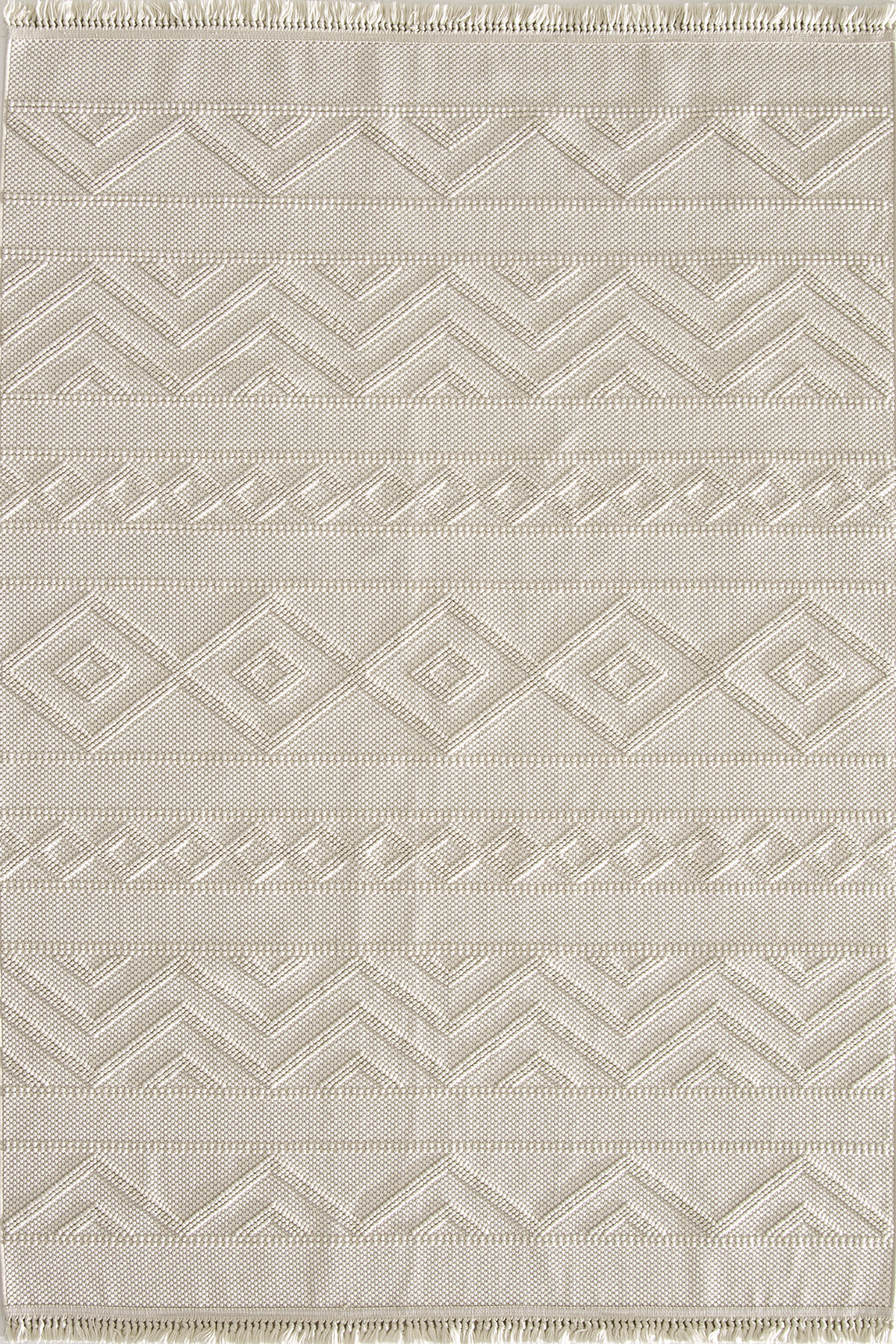 Evdeco Vena 1459 Krem Yumuşak ve Parlak Tuşeli Kesme Halı