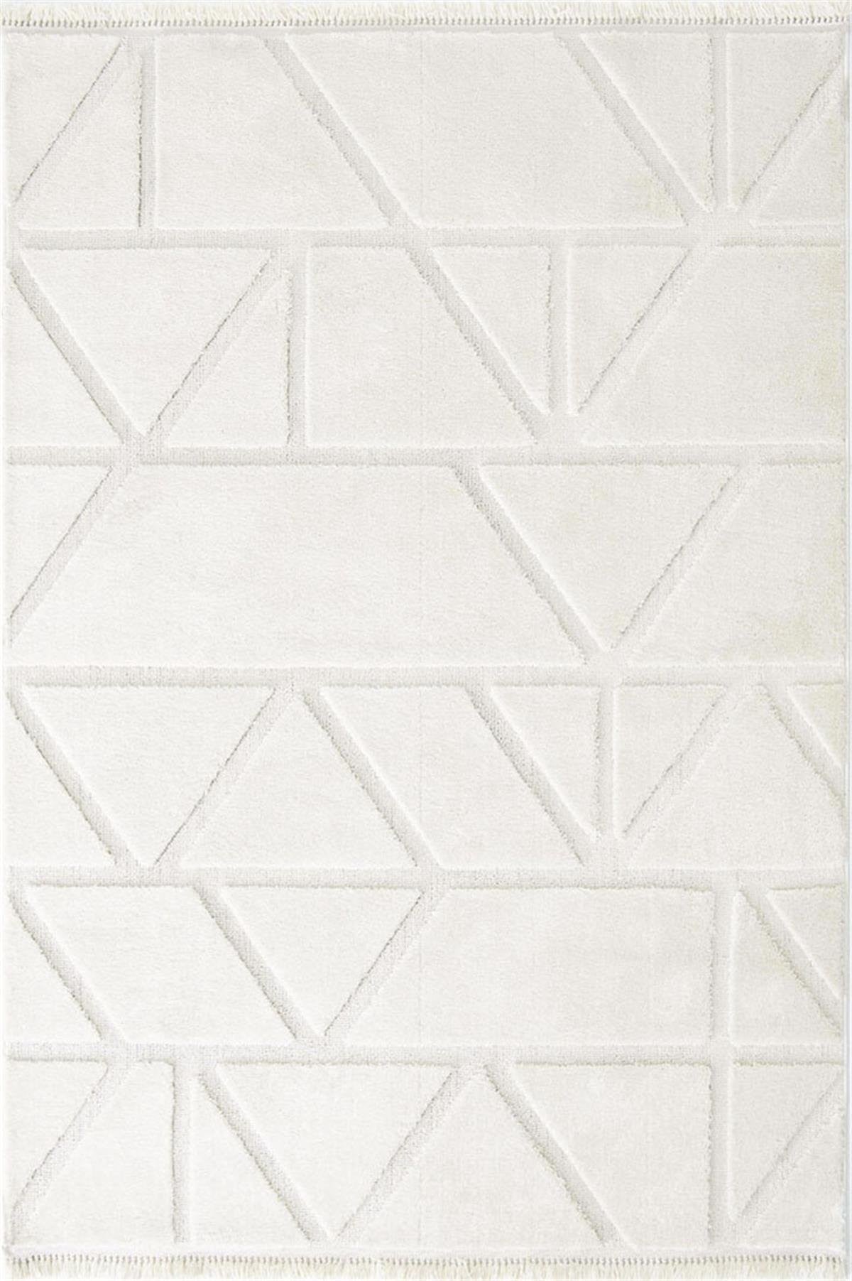 Evdeco Molde 2211 Krem Etnik Desenli Modern Salon Halısı