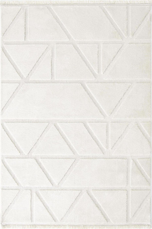 Evdeco Molde 2211 Krem Etnik Desenli Modern Salon Halısı