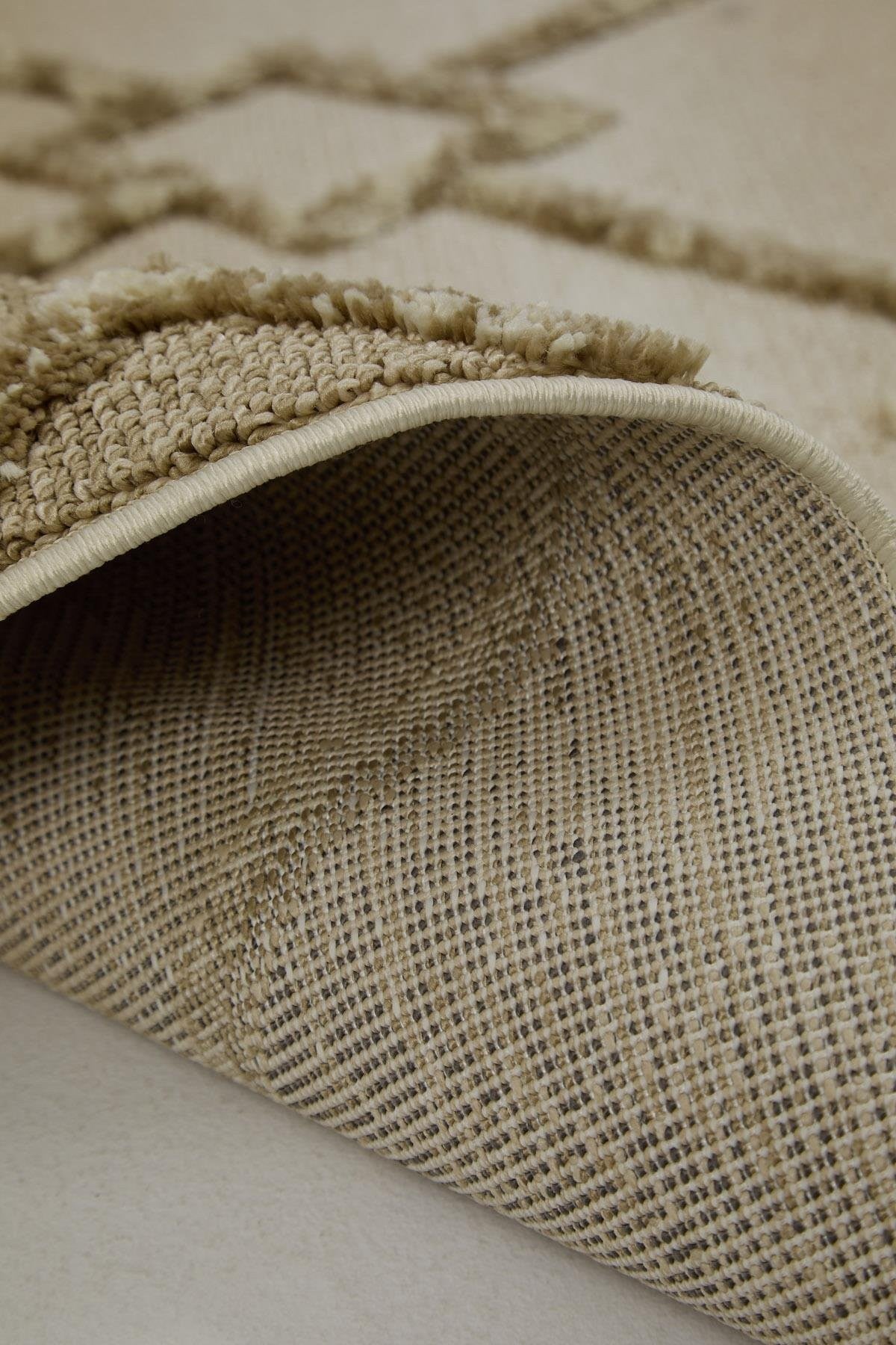 Evdeco Molde 2208 Vizon Etnik Desenli Modern Salon Halısı